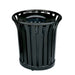 Rubbermaid FGMT32PLBK 36 gal Outdoor Decorative Trash Can - Metal, Black-cityfoodequipment.com