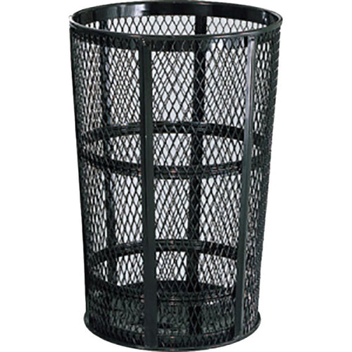 Rubbermaid FGSBR52BK 45 gal Street Basket Outdoor Receptacle - Bottom Drain, Black-cityfoodequipment.com