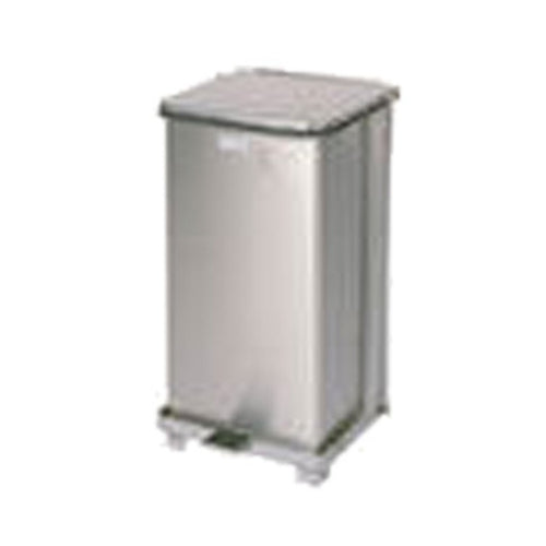 Rubbermaid FGST12SSPL 6 1/2 gal Square Metal Step Trash Can, 12"L x 12"W x 23"H, Stainless-cityfoodequipment.com