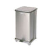 Rubbermaid FGST12SSPL 6 1/2 gal Square Metal Step Trash Can, 12"L x 12"W x 23"H, Stainless-cityfoodequipment.com