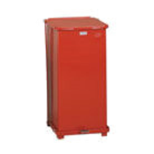 Rubbermaid FGST24EPLRD 24-gal Square Plastic Step Trash Can, 15"L x 15"W x 30"H, Red-cityfoodequipment.com