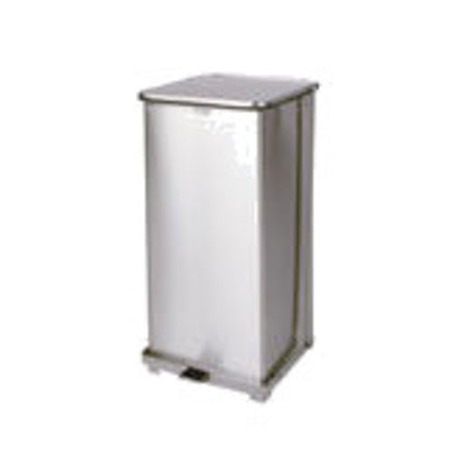 Rubbermaid FGST24SSPL 13 gal Square Metal Step Trash Can, 15"L x 15"W x 30"H, Stainless-cityfoodequipment.com