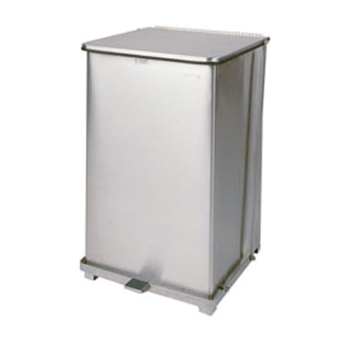 Rubbermaid FGST40SSPL 25 gal Square Metal Step Trash Can, 19"L x 19"W x 30"H, Stainless-cityfoodequipment.com