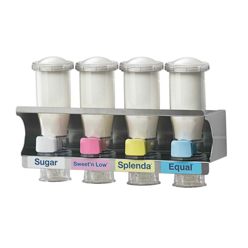 Server Wall-Mount Sugar & Creamer Dispenser, (4) 14 oz Hoppers (80102)-cityfoodequipment.com