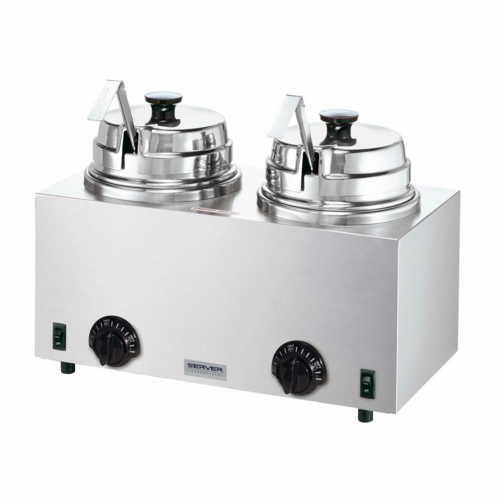 Server 6 qt All Purpose Topping Warmer - (2) 1 oz Ladles, 120v (81220)-cityfoodequipment.com