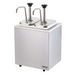 Server Pump Style Condiment Dispenser w/ (2) Jars & Pumps, (1 1/4) oz Stroke, Stainless (82910)-cityfoodequipment.com