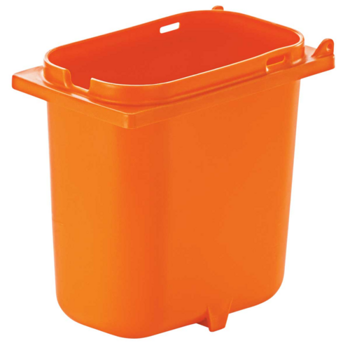 Server 2 qt Fountain Jar w/ Notch for Ladle, Polypropylene, Orange (83148)-cityfoodequipment.com