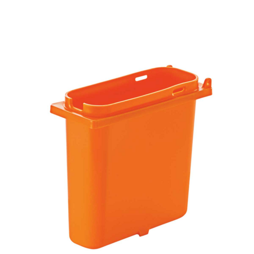 Server 1 1/2 qt Slim Fountain Jar w/ Notch for Ladle, Polypropylene, Orange (83158)-cityfoodequipment.com