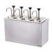 Server Drop-In Condiment Dispenser w/ (4) Jars & Pumps, (1 1/4) oz Stroke, Stainless (83720)-cityfoodequipment.com