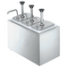 Server Pump Style Condiment Dispenser w/ (3) Jars & Pumps, (1 1/4) oz Stroke, Stainless (83790)-cityfoodequipment.com