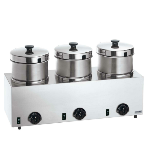 Server (3) 5 qt Countertop Soup Warmer w/ Thermostatic Controls, 120v (85900)-cityfoodequipment.com