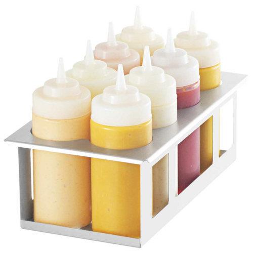 Server Squeeze Bottle Holder, Stainless (86974)-cityfoodequipment.com