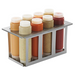 Server Squeeze Bottle Holder Set w/ 8 Bottles, Lids, Open Frame, Stainless (86996)-cityfoodequipment.com