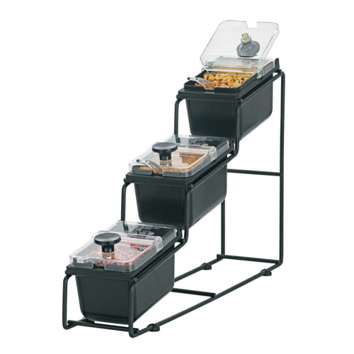 Server WIREWISE? Condiment Organizer w/ (3) Tiers, 4" x 22 1/3" x 12 1/2", Black (88711)-cityfoodequipment.com