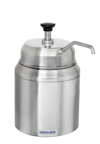 Server Insulated Chilled Server w/ 1 oz Yield Pump & 3 qt Jar, Stainless (94000)-cityfoodequipment.com