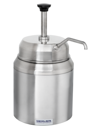 Server Insulated Chilled Condiment Server w/ 1 oz Yield Pump & 3 qt Jar, Stainless (94070)-cityfoodequipment.com