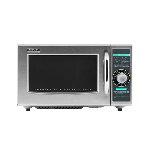 Sharp R-21LCFS 1000w Commercial Microwave W/ Dial Control - 120v-cityfoodequipment.com