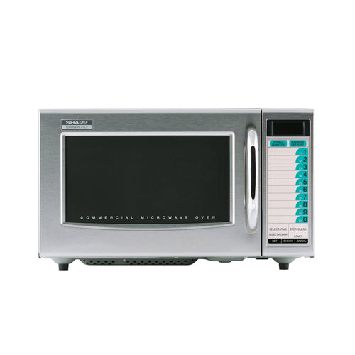 Sharp R-21LTF 1000w Commercial Microwave W/ Touch Pad - 120v-cityfoodequipment.com