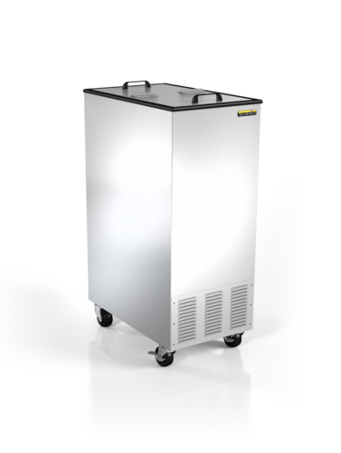 Silver King SKFI15-ELUS1 14" Mobile Ice Cream Dipping Cabinet w/ (2) 3 gal Tub Capacity - Silver, 115v-cityfoodequipment.com