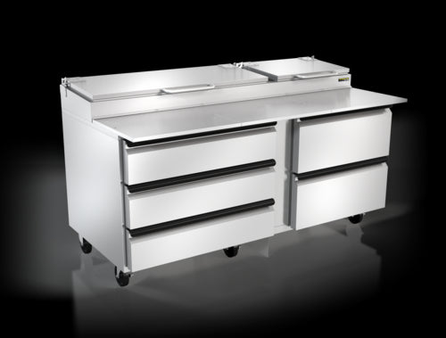 Silver King SKPZ72-EDUS2 72" Pizza Prep Table w/ Refrigerated Base, 115v-cityfoodequipment.com