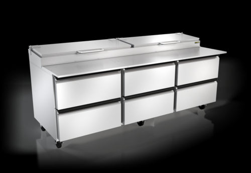 Silver King SKPZ92-EDUS1 92" Pizza Prep Table w/ Refrigerated Base, 115v-cityfoodequipment.com