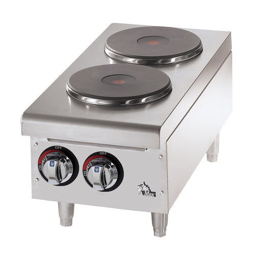 Star 502FF 12" Electric Hotplate w/ (2) Burners & Infinite Heat, 208-240v/1ph-cityfoodequipment.com