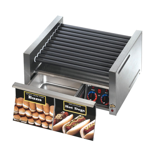 Star 50CBD 50 Grill-Max? Hot Dog Roller Grill w/ Manual Controls - Slanted Top, 120v-cityfoodequipment.com
