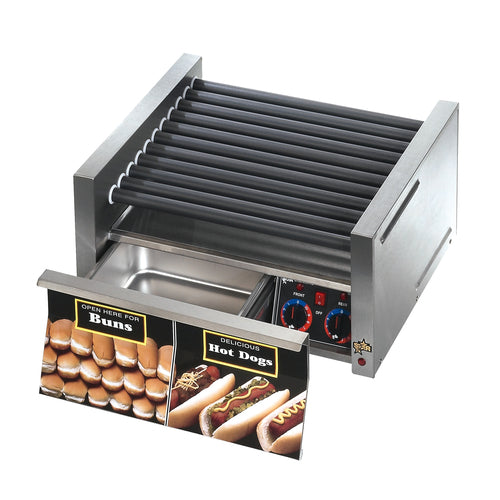 Star 50SCBDE 50 Grill-Max? Hot Dog Roller Grill w/ Thermostatic Controls - Slanted Top, 120v-cityfoodequipment.com