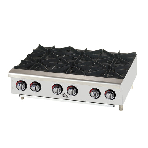 Star 606HF 36" Gas Hotplate w/ (6) Burners & Manual Controls, Convertible-cityfoodequipment.com