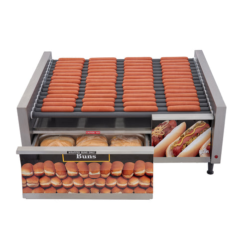 Star 75SCBDE 75 Grill-Max? Hot Dog Roller Grill w/ Thermostatic Controls - Slanted Top, 120v-cityfoodequipment.com