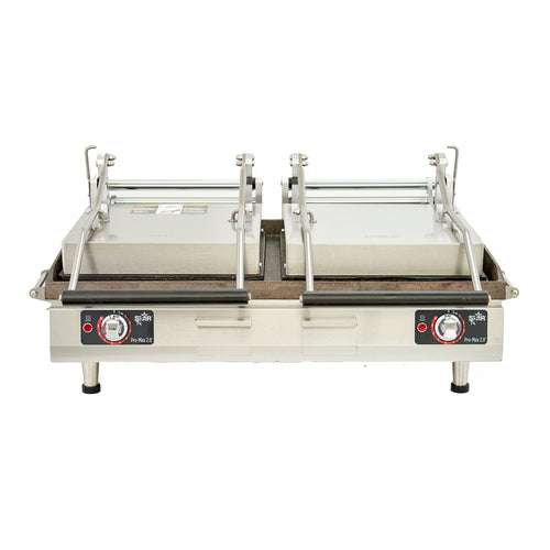Star PGC28IT Double Commercial Panini Press W/ Cast Iron Grooved Plates, 240v/1ph-cityfoodequipment.com