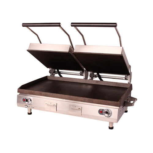 Star PSC28IE Double Commercial Panini Press W/ Cast Iron Smooth Plates, 240v/1ph-cityfoodequipment.com