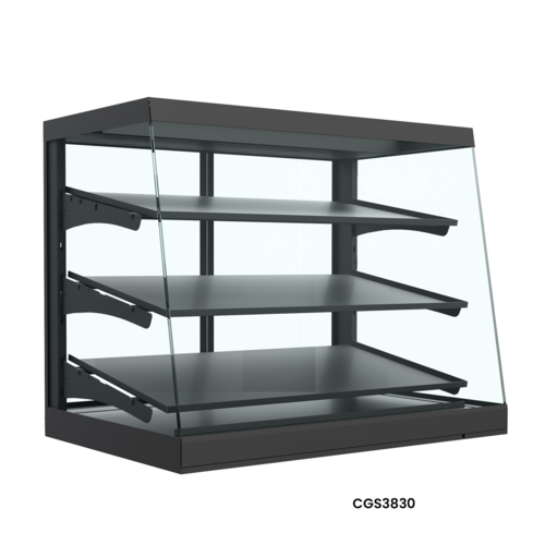 Structural Concepts CGS3830 38" Countertop Non-Refrigerated Display Case w/ Rear Swinging Doors - Black, 110-120v-cityfoodequipment.com