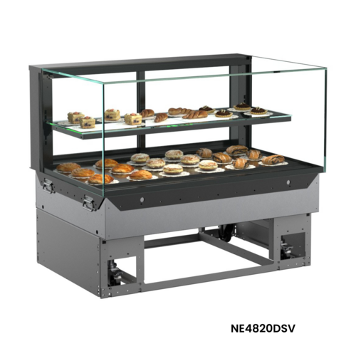 Structural Concepts NE3620DSV 35 3/4" Full Service Ambient Bakery Case w/ Straight Glass - (2) Levels-cityfoodequipment.com
