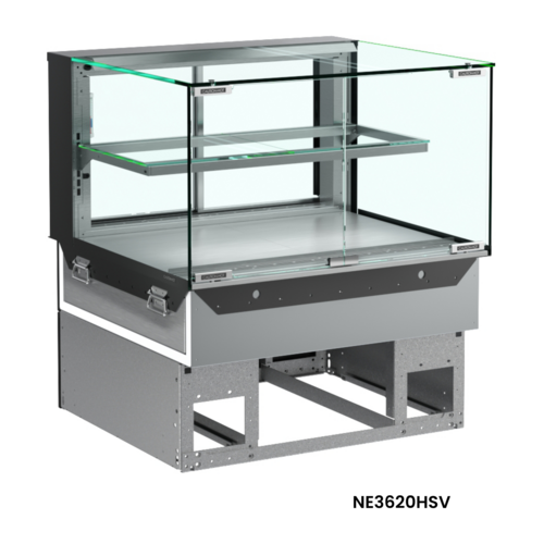 Structural Concepts NE3620HSV 35 3/4" Full Service Countertop Heated Display Case - (2) Levels, 208-240v/1ph-cityfoodequipment.com