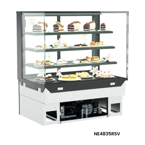Structural Concepts NE3635RSV 35 3/4" Reveal? Countertop Refrigerated Display Case - (4) Levels-cityfoodequipment.com