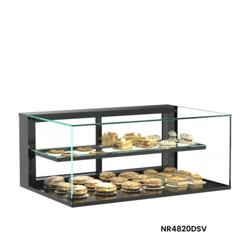Structural Concepts NR4820DSV 36" Countertop Non-Refrigerated Display Case w/ Rear Sliding Doors, Black, 110/120v/1ph-cityfoodequipment.com