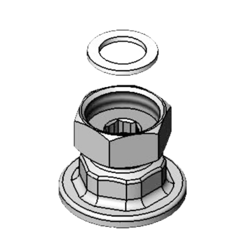 T&S 00AA Eccentric Flange - 1/2" Female NPT, Chrome Plated Brass-cityfoodequipment.com