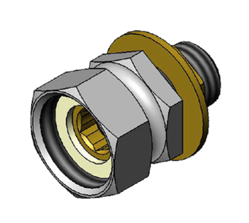 T&S 00CC Faucet Flange - 1/2" Male NPT, Chrome Plated Brass-cityfoodequipment.com