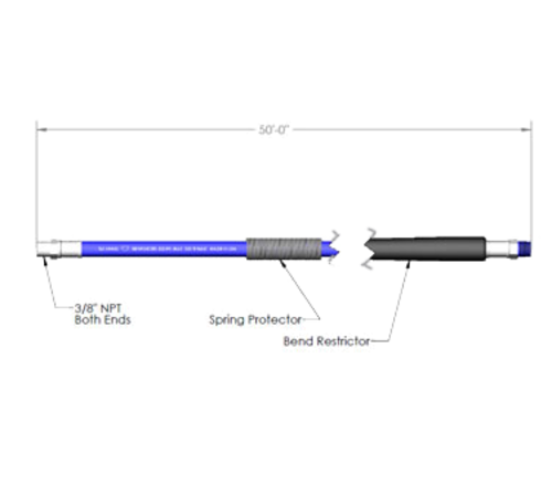 T&S 014942-45 50 ft Replacement Hose Kit w/ 3/8" Connections, Blue-cityfoodequipment.com