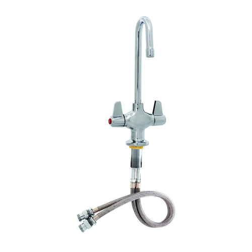 T&S 5F-2SLX03 Deck Mount Faucet - 3" Gooseneck Spout, Single Hole-cityfoodequipment.com