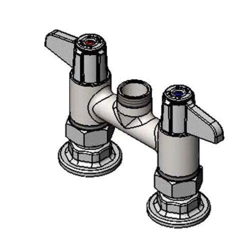 T&S 5F-4DLX00 Faucet, 4 C/C Deck Mount, Swivel Base, Less Nozzle-cityfoodequipment.com