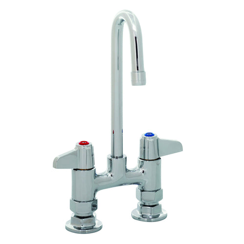 T&S 5F-4DLX03 Deck Mount Faucet - 3" Gooseneck Spout, 4" Centers-cityfoodequipment.com