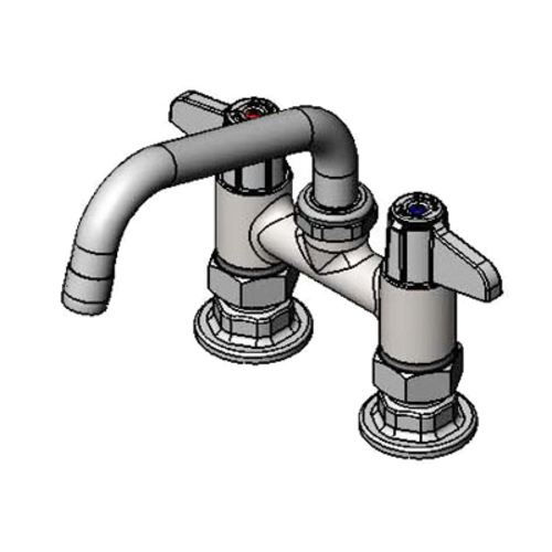 T&S 5F-4DLX06 Deck Mount Faucet - 6" Swivel Spout, 4" Centers-cityfoodequipment.com