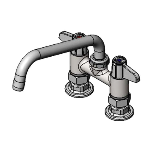 T&S 5F-4DLX08 Deck Mount Faucet - 8" Swivel Spout, 4" Centers-cityfoodequipment.com