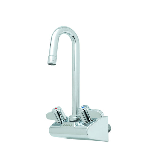 T&S 5F-4WLX03 Splash Mount Faucet - 3" Swivel Gooseneck Spout, 4" Centers-cityfoodequipment.com