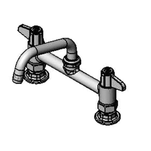 T&S 5F-8DLX06 Deck Mount Faucet - 6" Swing Spout, 8" Center-cityfoodequipment.com
