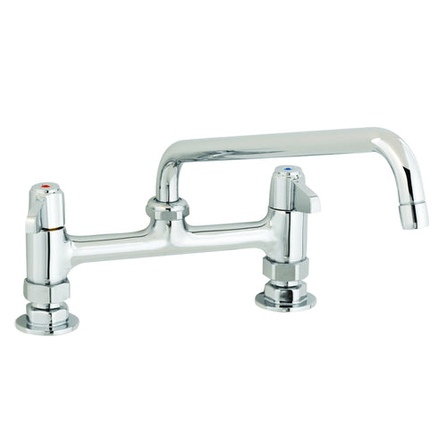 T&S 5F-8DLX10 Deck Mount Faucet - 10" Swing Spout, 8" Centers-cityfoodequipment.com