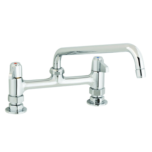 T&S 5F-8DLX12 Deck Mount Faucet w/ 12" Swing Nozzle-cityfoodequipment.com