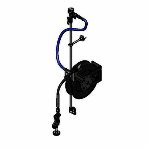 T&S 5HR-232-01XE2 Single Temperature Open Hose Reel Assembly w/ 35 ft Hose & Mixing Faucet, 1/2" Female Inlet-cityfoodequipment.com